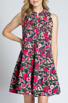 Abstract Floral Embroidered Peasant Top