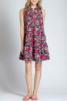 Abstract Floral Embroidered Peasant Top