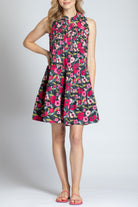 Abstract Floral Embroidered Peasant Top