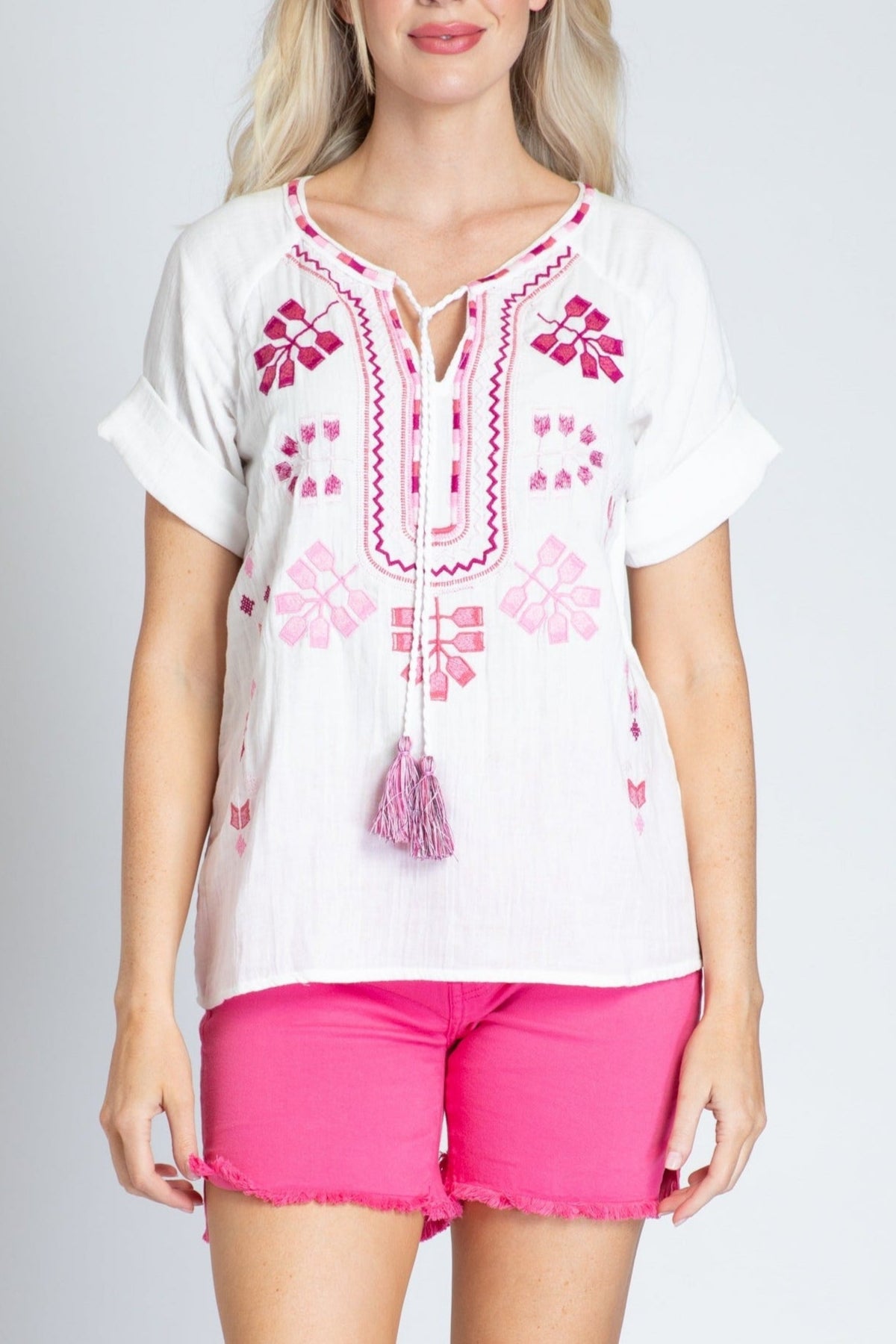 トップス Eaphi EMBROIDERY SHORT SLEEVE SHIRTS EMBROIDERY SHORT SLEEVE SHIRTS