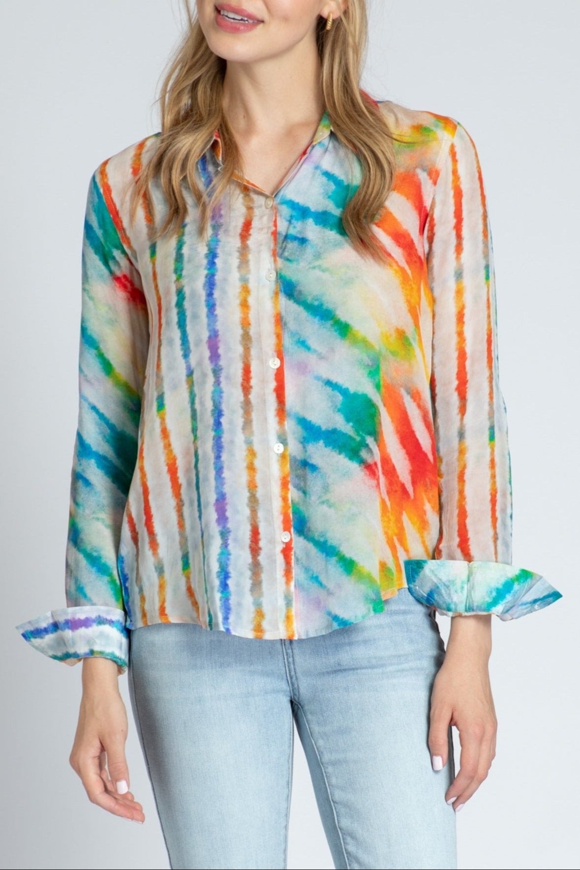Kaleidoscope Brushwork - Button-up With Roll-up Sleeve