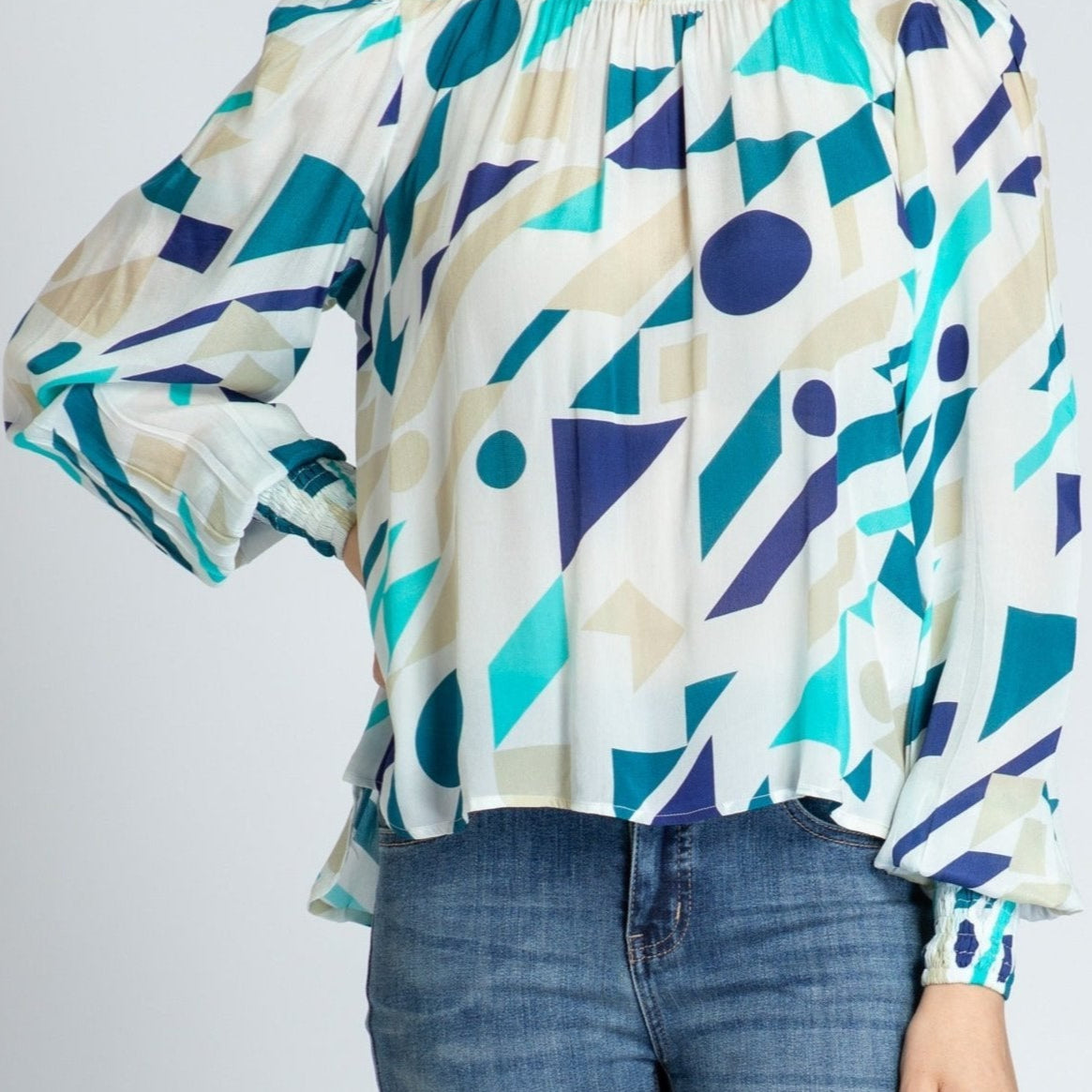 Pullover With Smocked Cuff