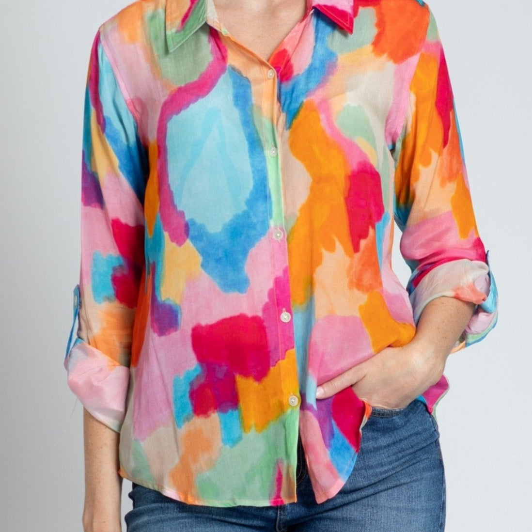 Button-up With Roll-up Sleeve