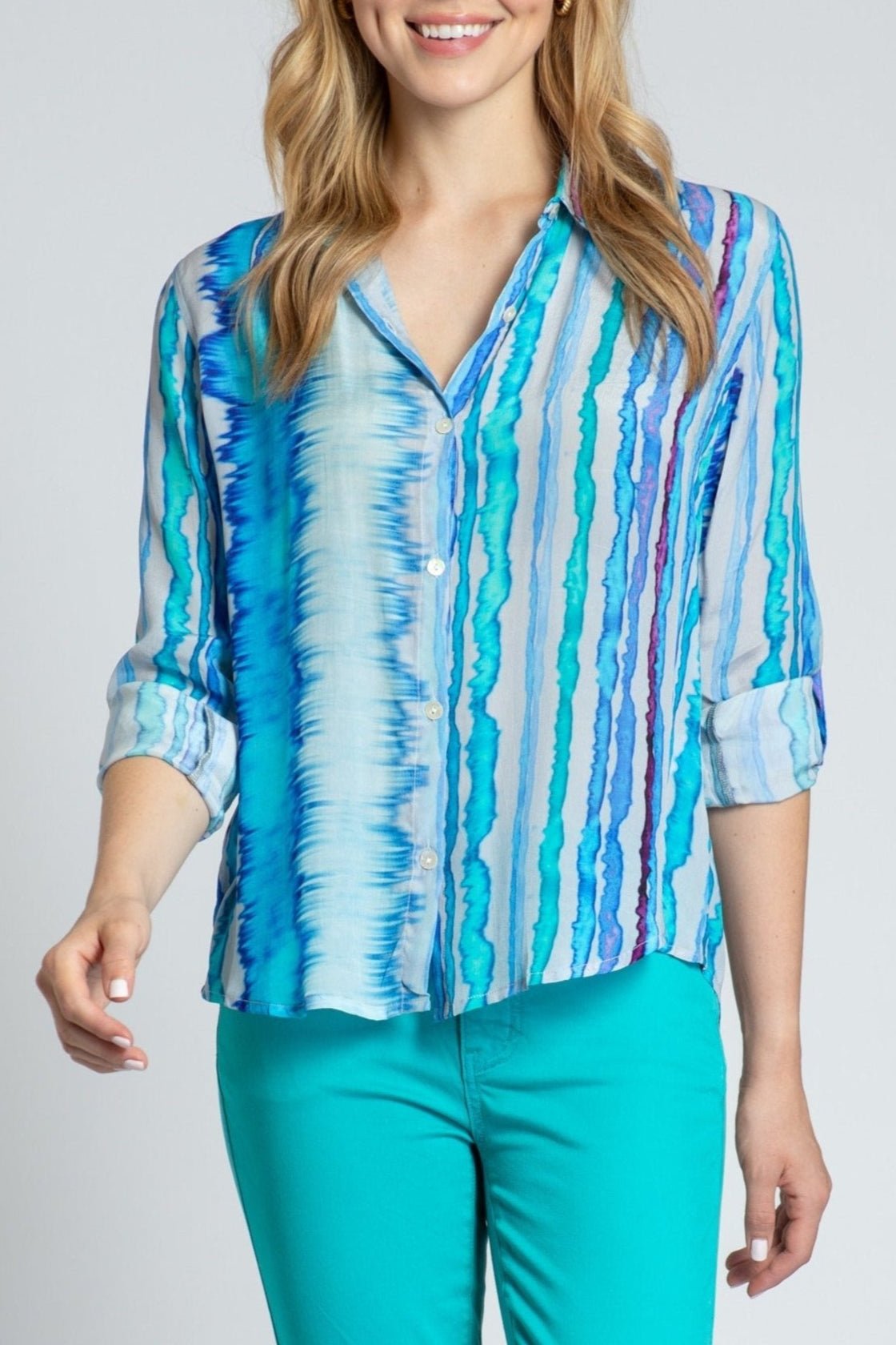Coastal Horizon Hues - Button-up With Roll-up Sleeve