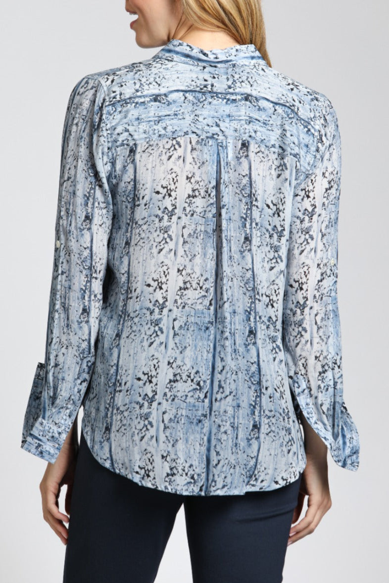 Button Animal Print Button Up Top | Back side