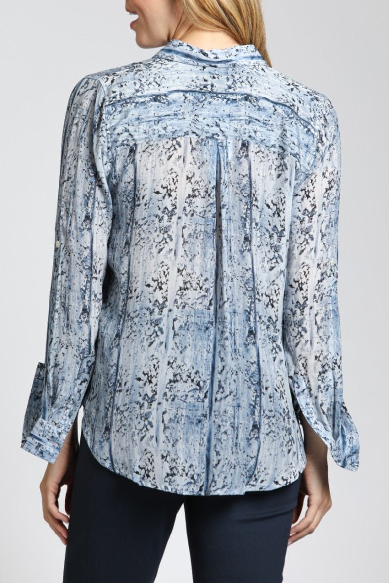 Button Animal Print Button Up Top | Back side