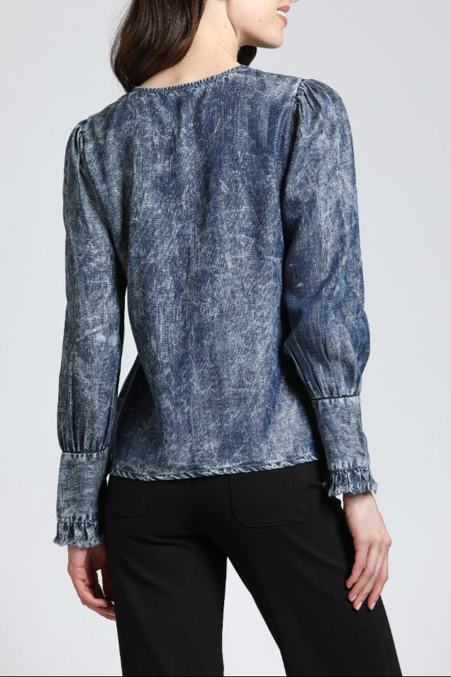 Moon Wash Puff Sleeve Top | back side