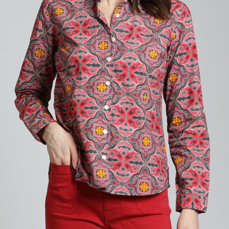 Decorative Paisley Medallion Print - Classic Button-up Shirt | front side