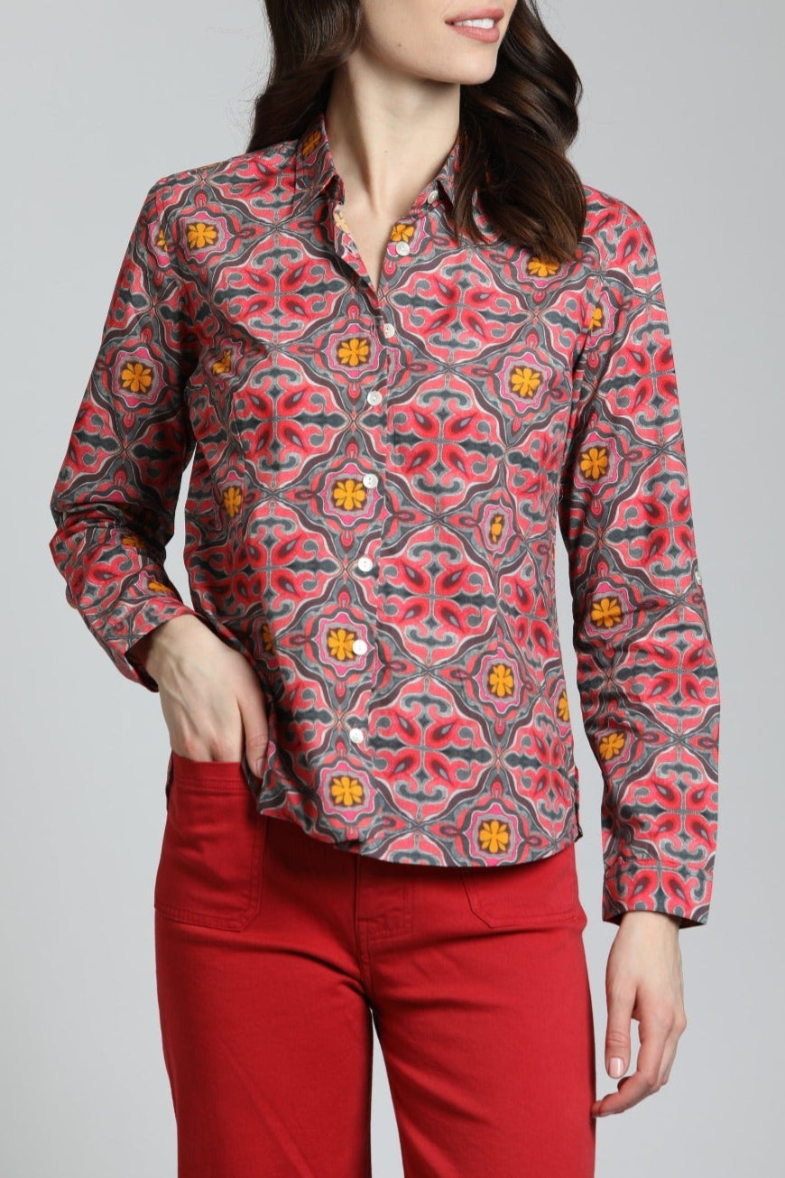 Decorative Paisley Medallion Print - Classic Button-up Shirt | front side