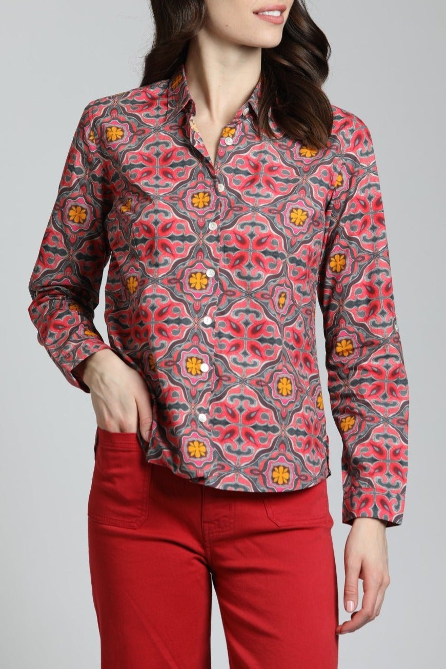Decorative Paisley Medallion Print - Classic Button-up Shirt | front side