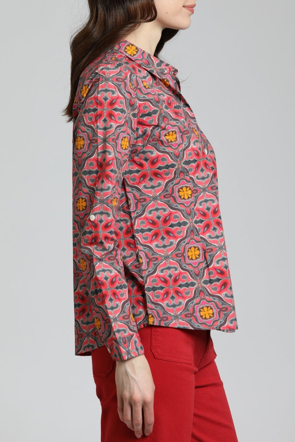 Decorative Paisley Medallion Print - Classic Button-up Shirt | right side