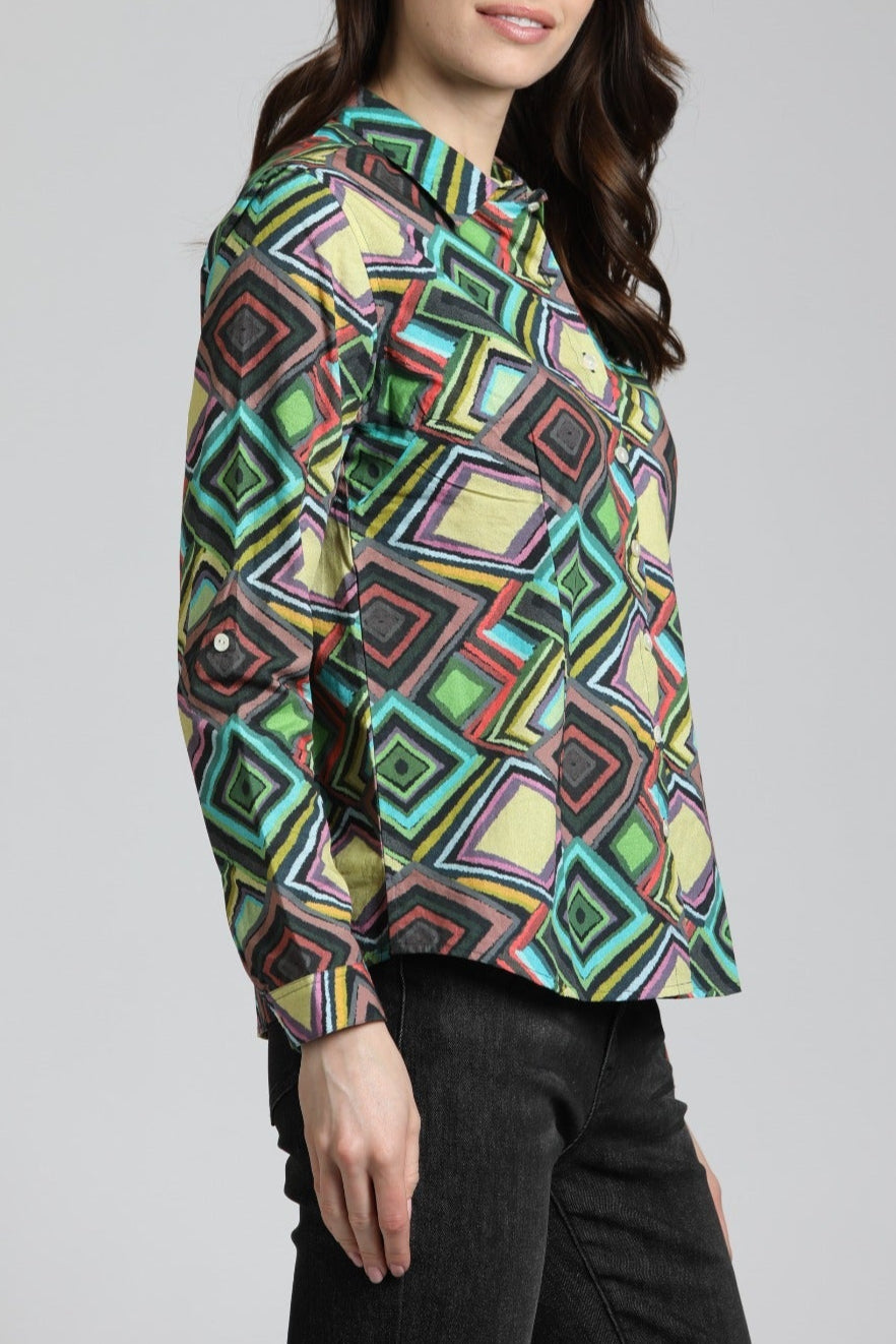 Diamonds In The Sky Print - Classic Button up Shirt | right side