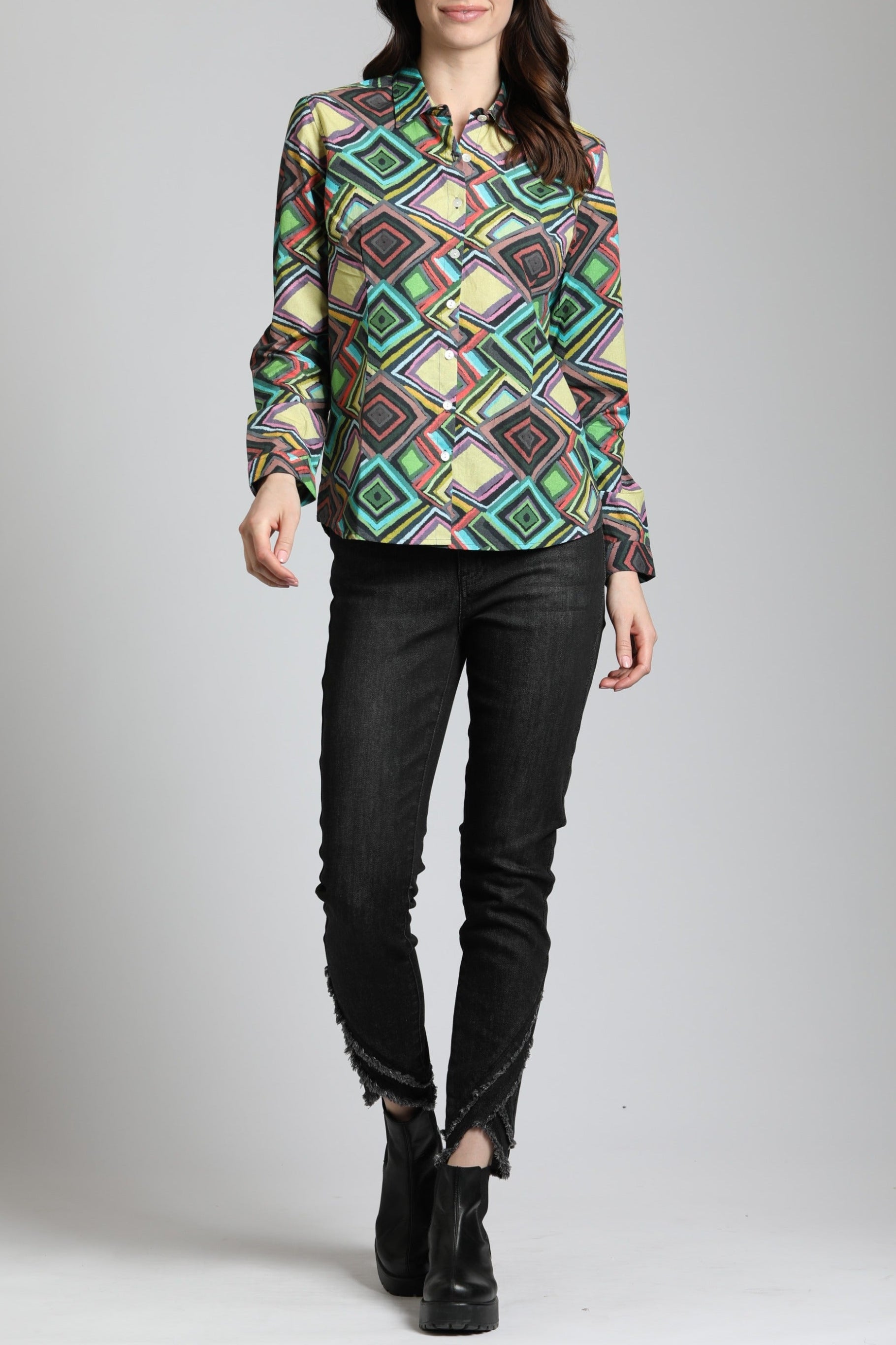 Diamonds In The Sky Print - Classic Button up Shirt | front side