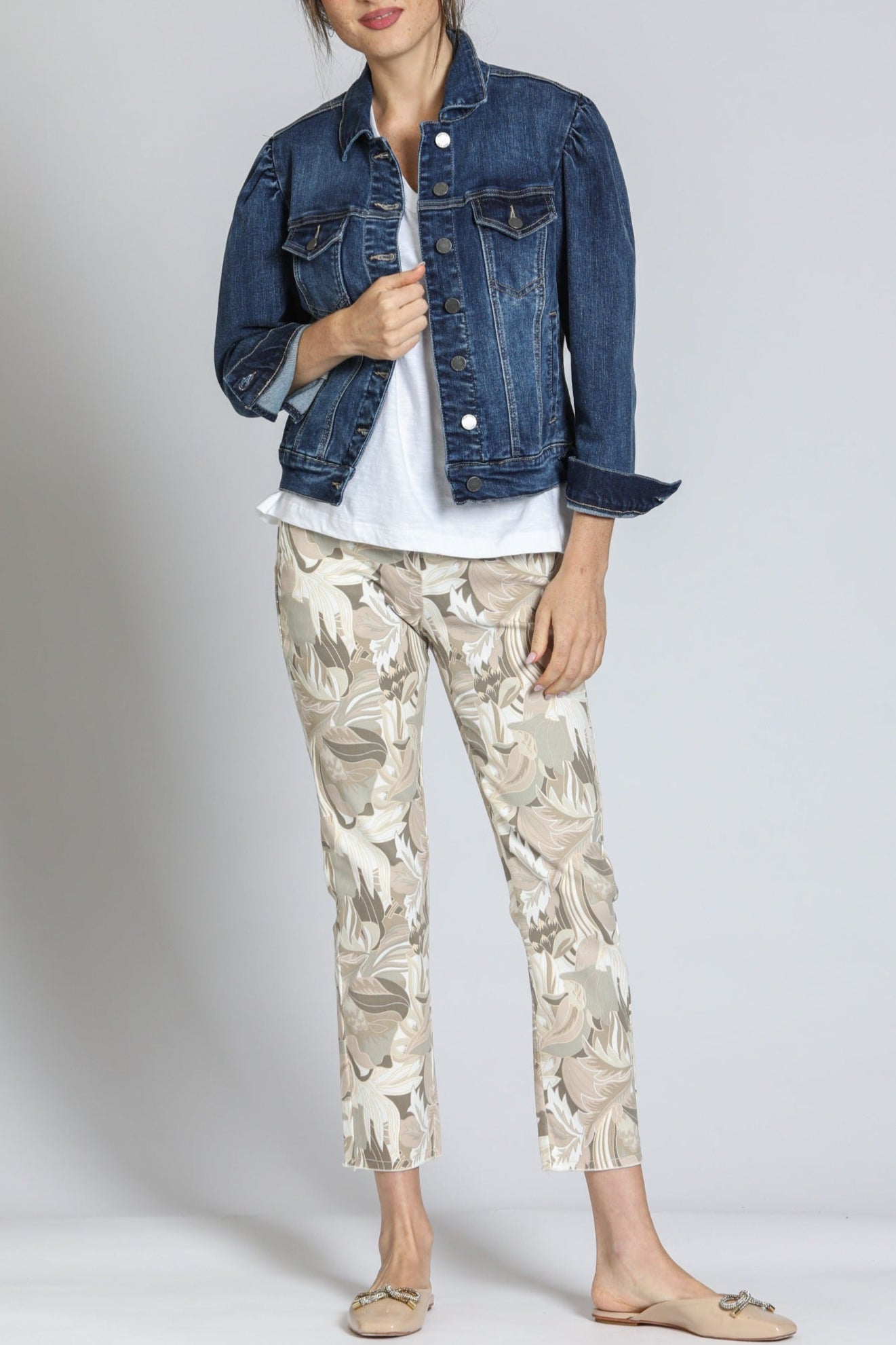 Puff Sleeve Jean Jacket - Medium Indigo