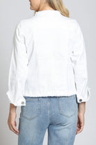 White Collarless Jean Jacket | Back side