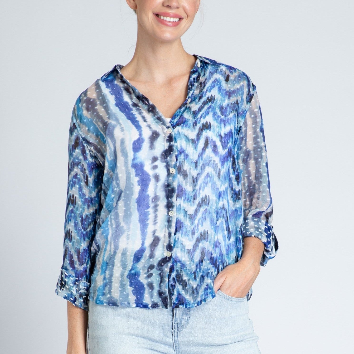 Button-up With Roll-up Sleeve