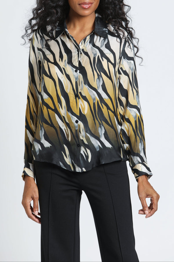 Button-up With Roll-up Sleeve Shirt