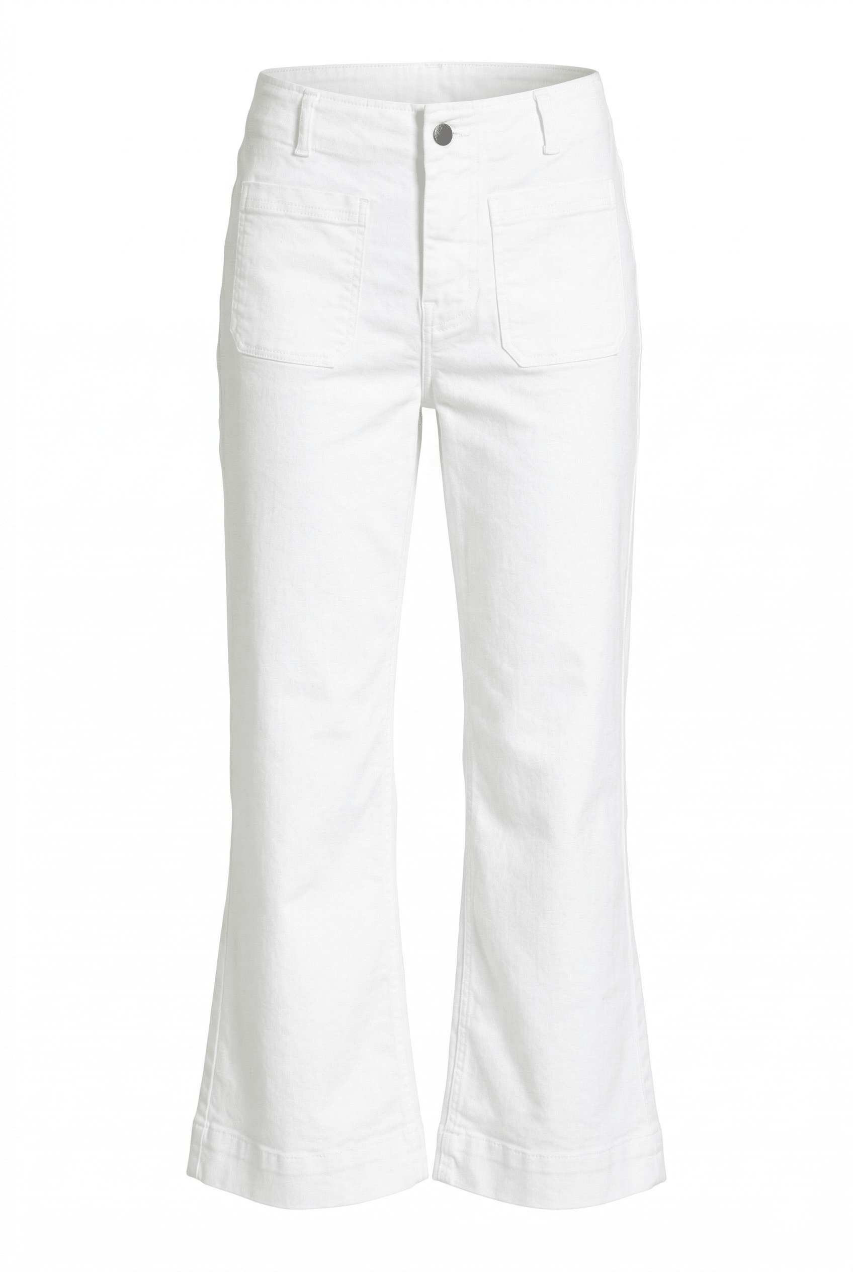 White wide-leg pants on a white background