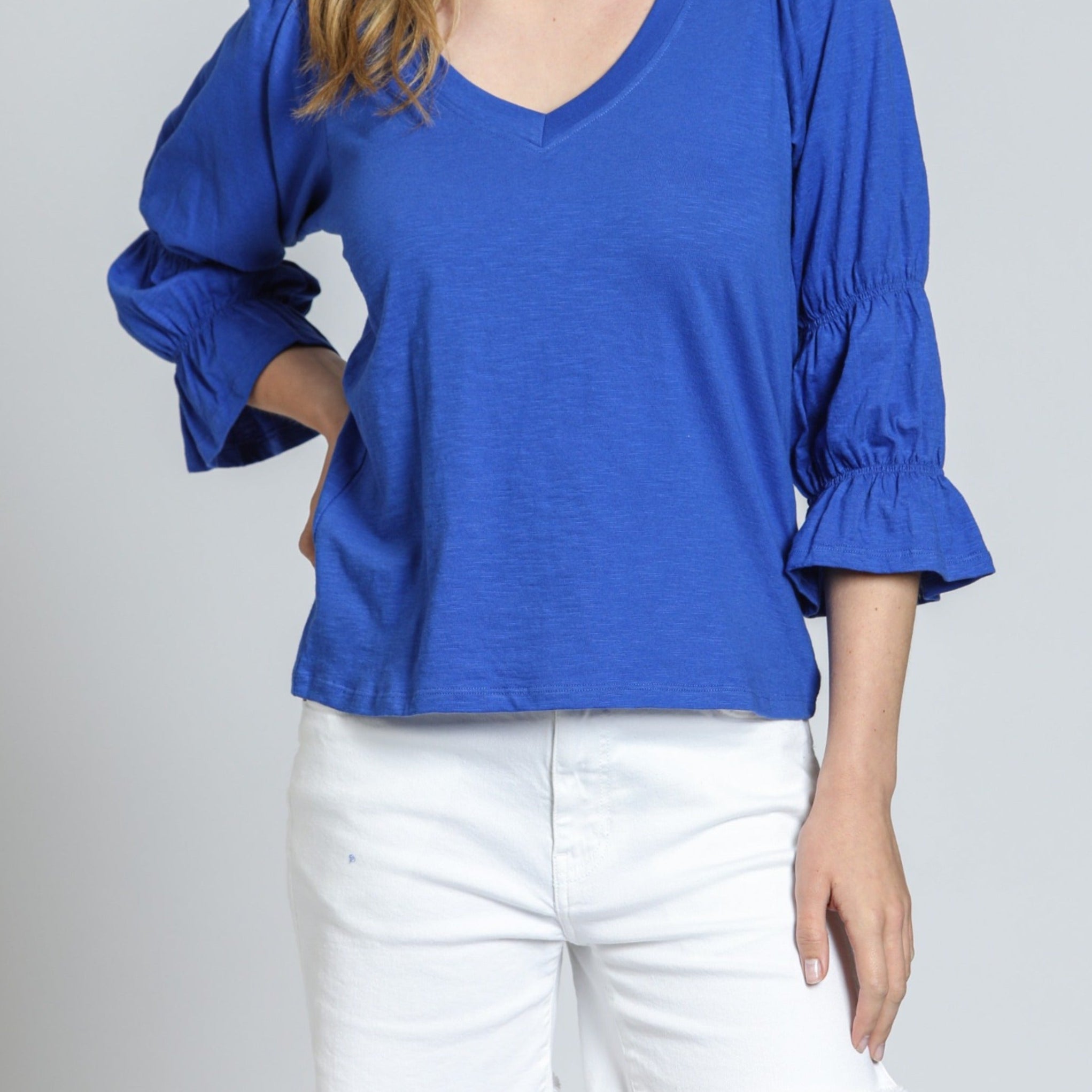 V-Neck Top With Renaissance Sleeve
