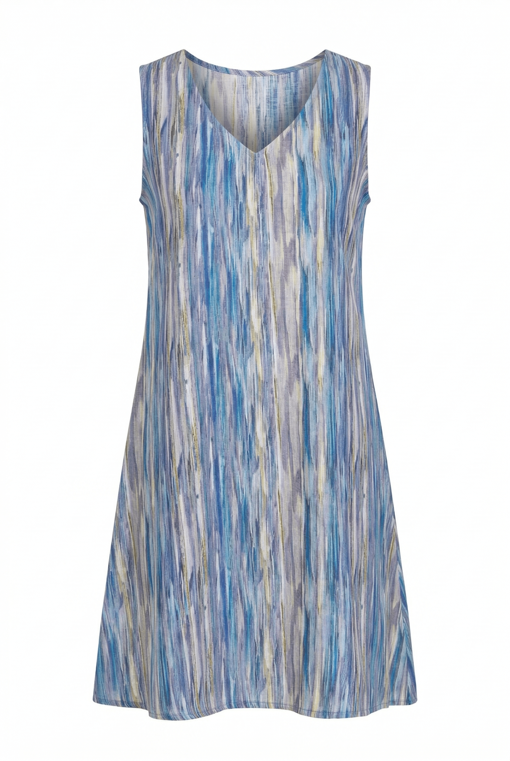 Striped sleeveless v-neck dress