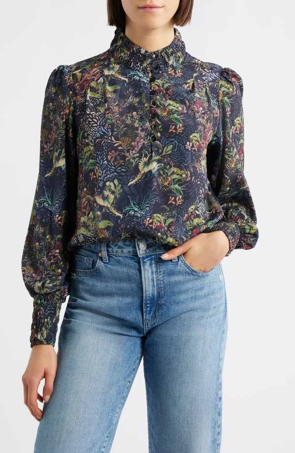 Puff Sleeve Blouse With Ruched Detail