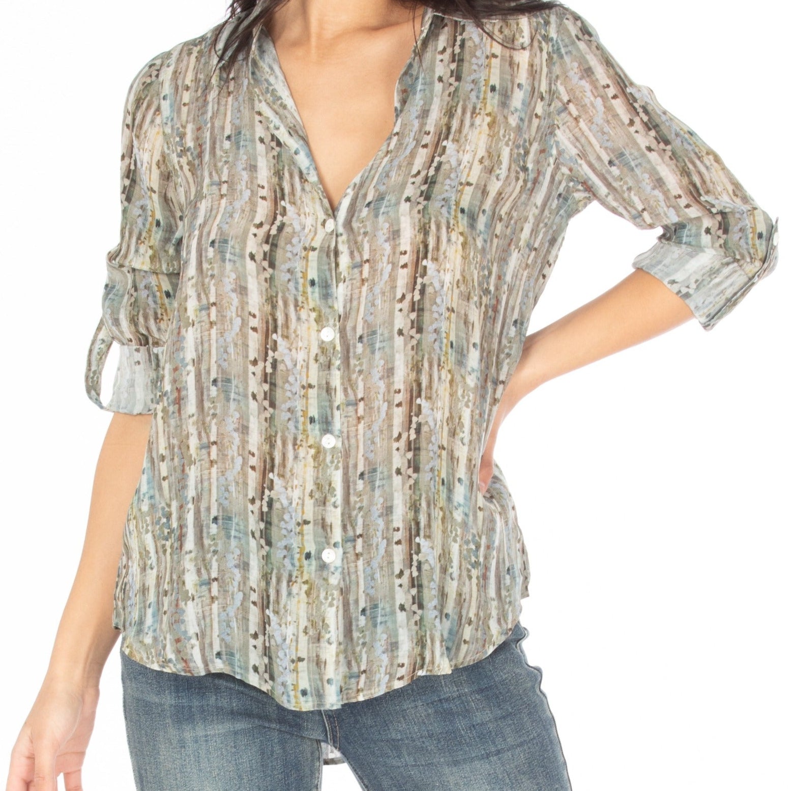 Button-up With Roll-up Sleeve