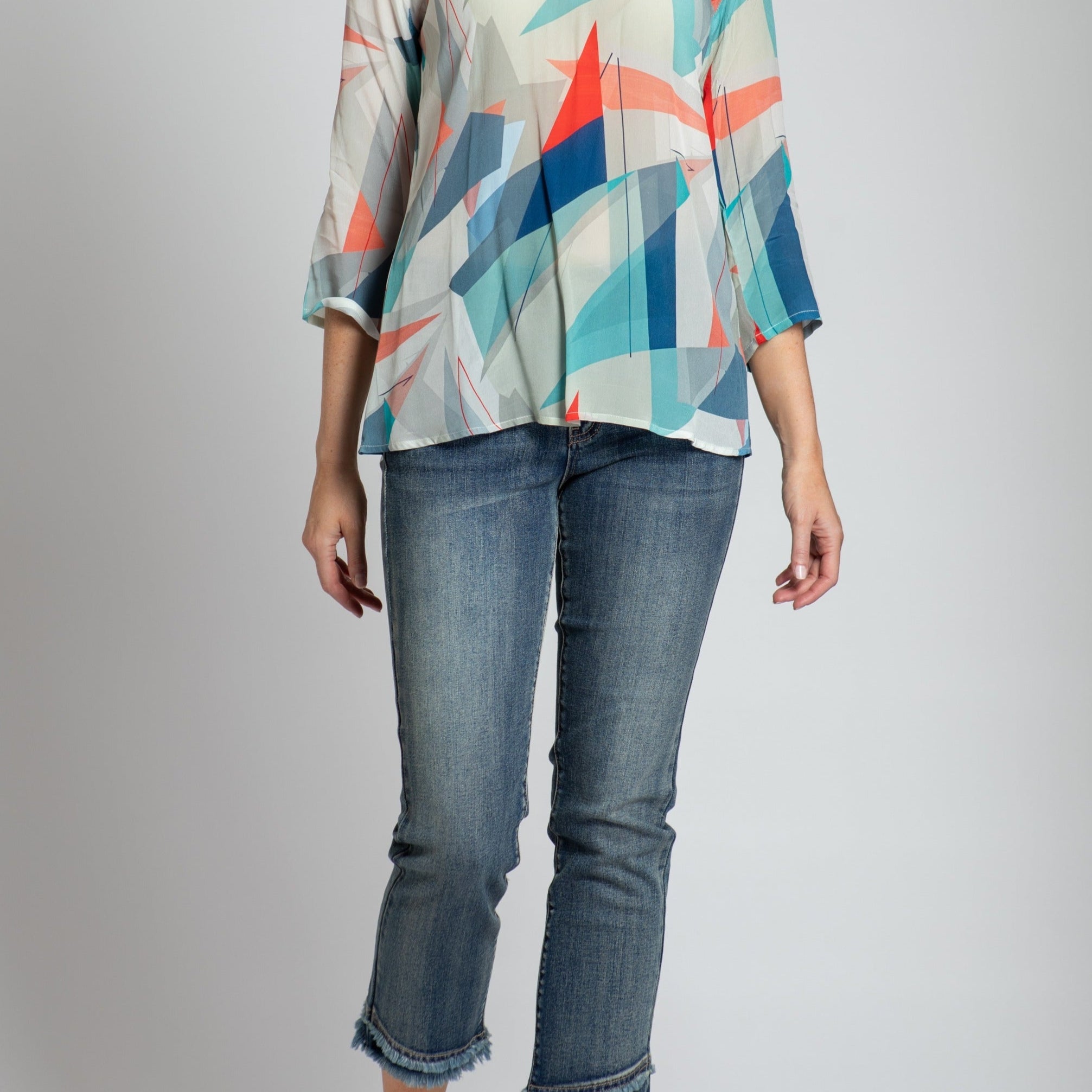V-Neck With Sleeve Top