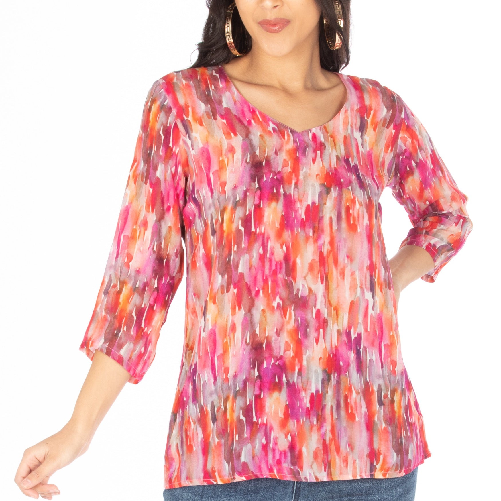 V-Neck With Sleeve Top