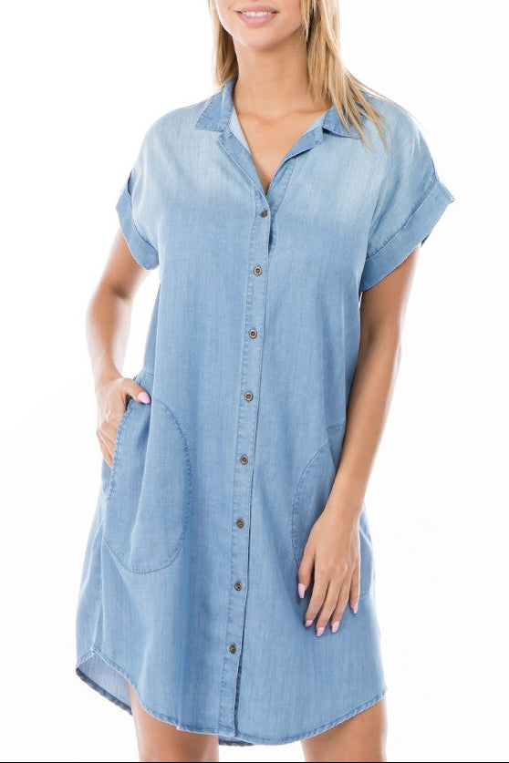 Pocket Shirt Dress Front APNY