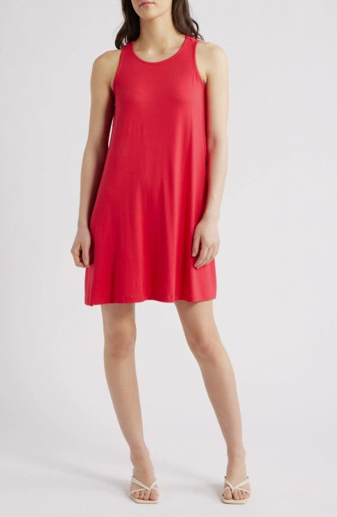 APNY Women's Sleeveless Trapeze Dress - Red - Casual Dresses APNY Women's Sleeveless Trapeze Dress - Red - Casual Dresses