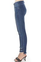 Liberty Pull-on Skinny ankle leg jean With Tiered & frayed hem