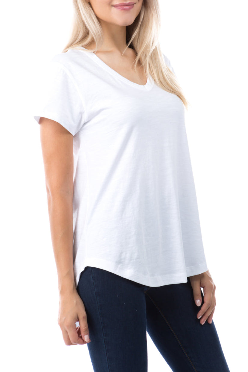 Short Sleeve V-Neck - white | right side