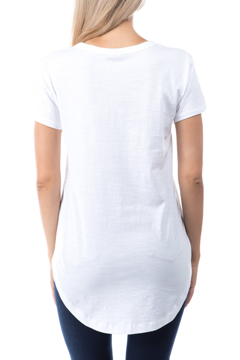 Short Sleeve V-Neck - white | back side