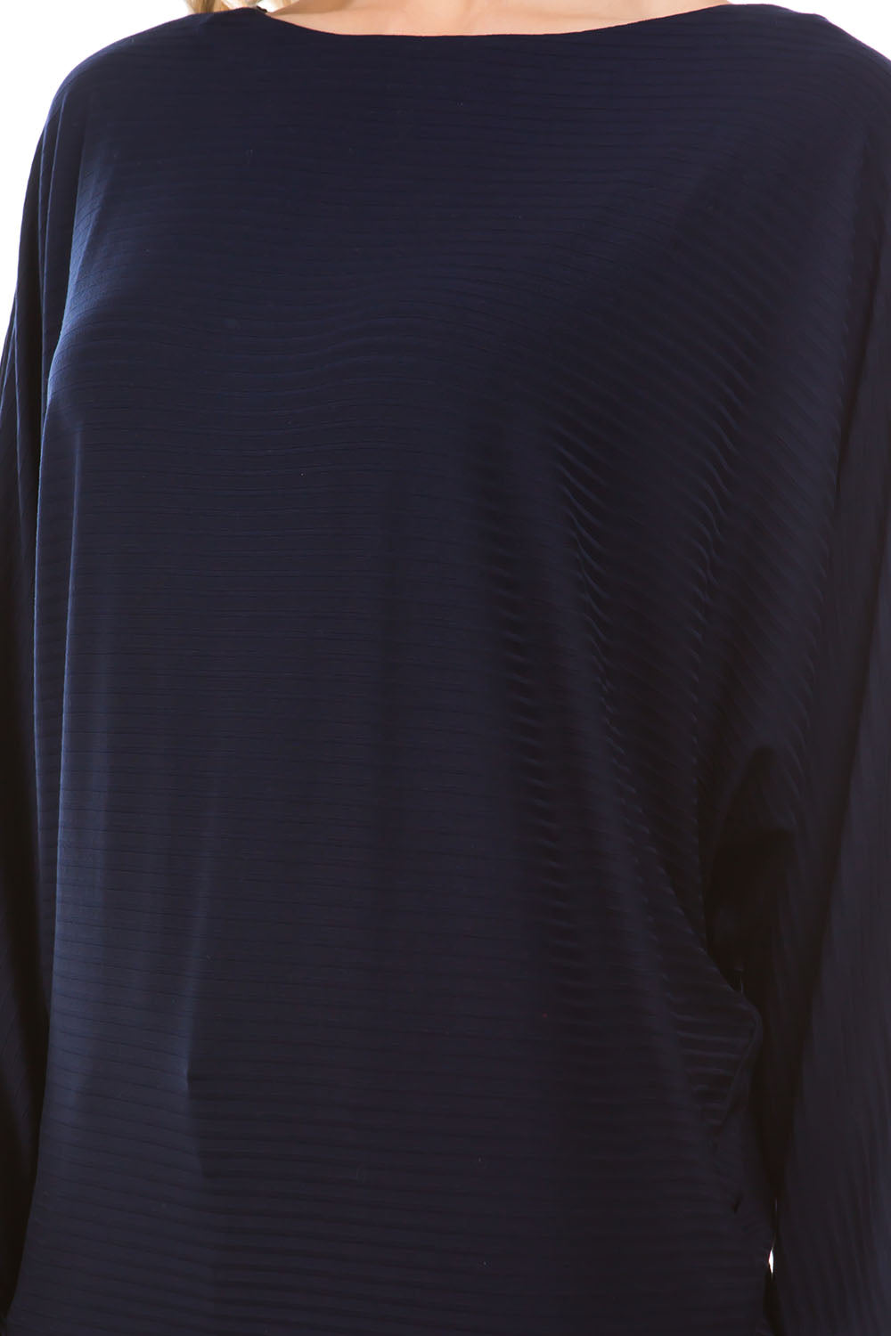 Dolman Long Sleeve Textured Stripe Top