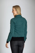Jean Jacket With Frayed Detail Sagebrush Green Back APNY