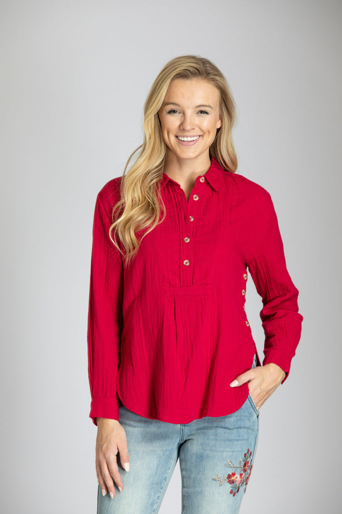 Popover Shirt With Side Seam Button Detail APNY