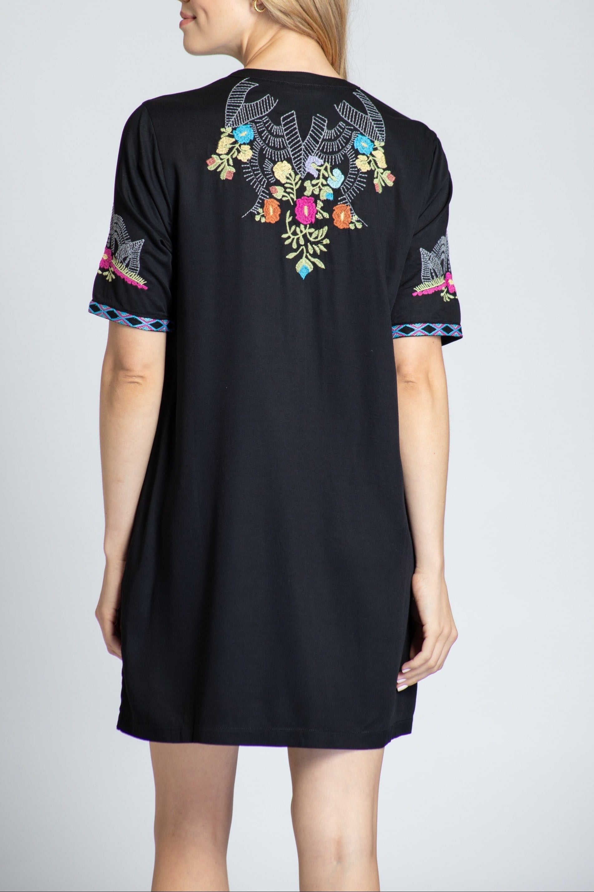  Asian Inspired Split Neck Dress