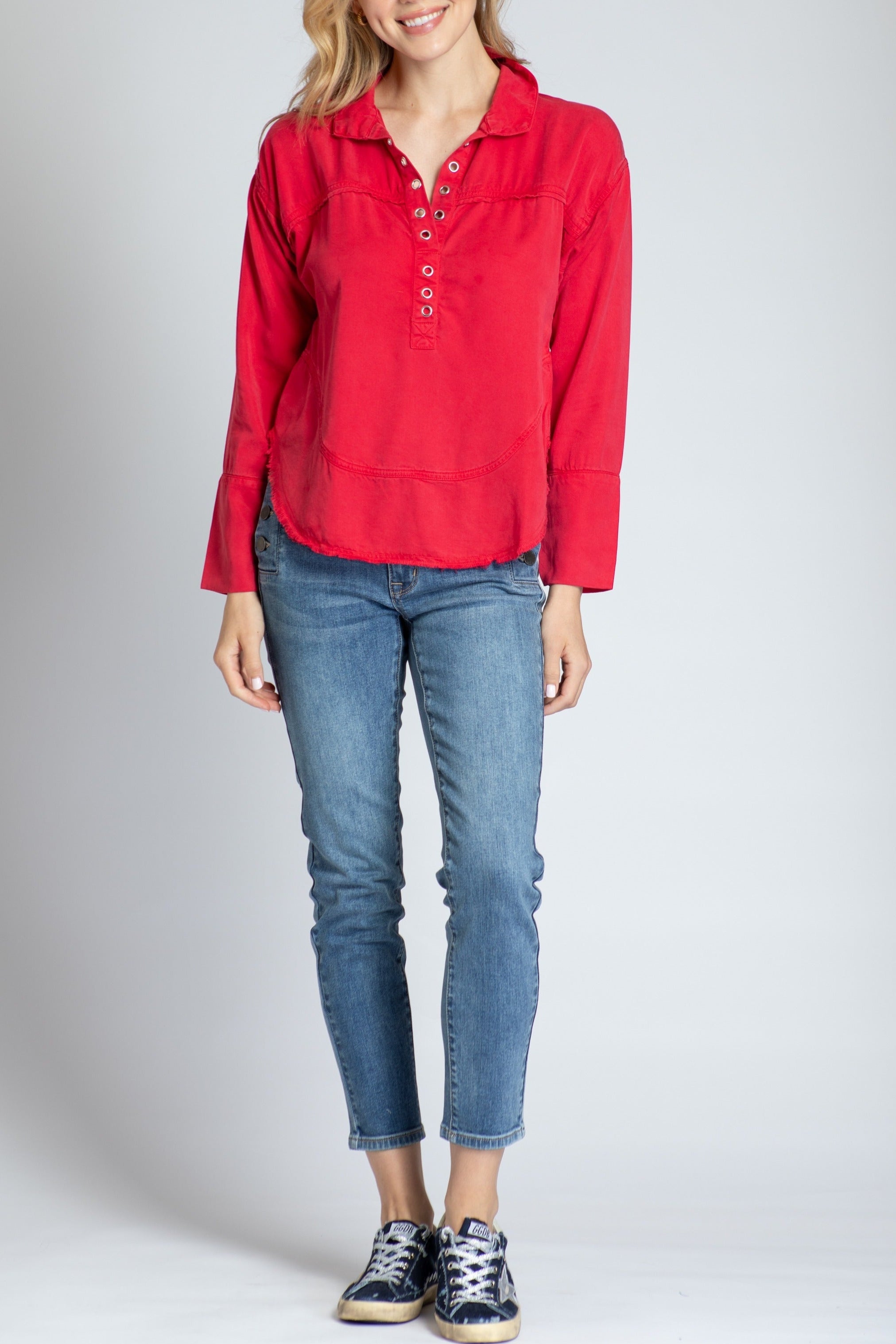  Henley P/O With Grommet Detail
