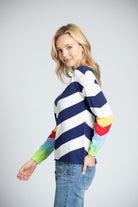 Chevron Pull Over With Rainbow Cuffs