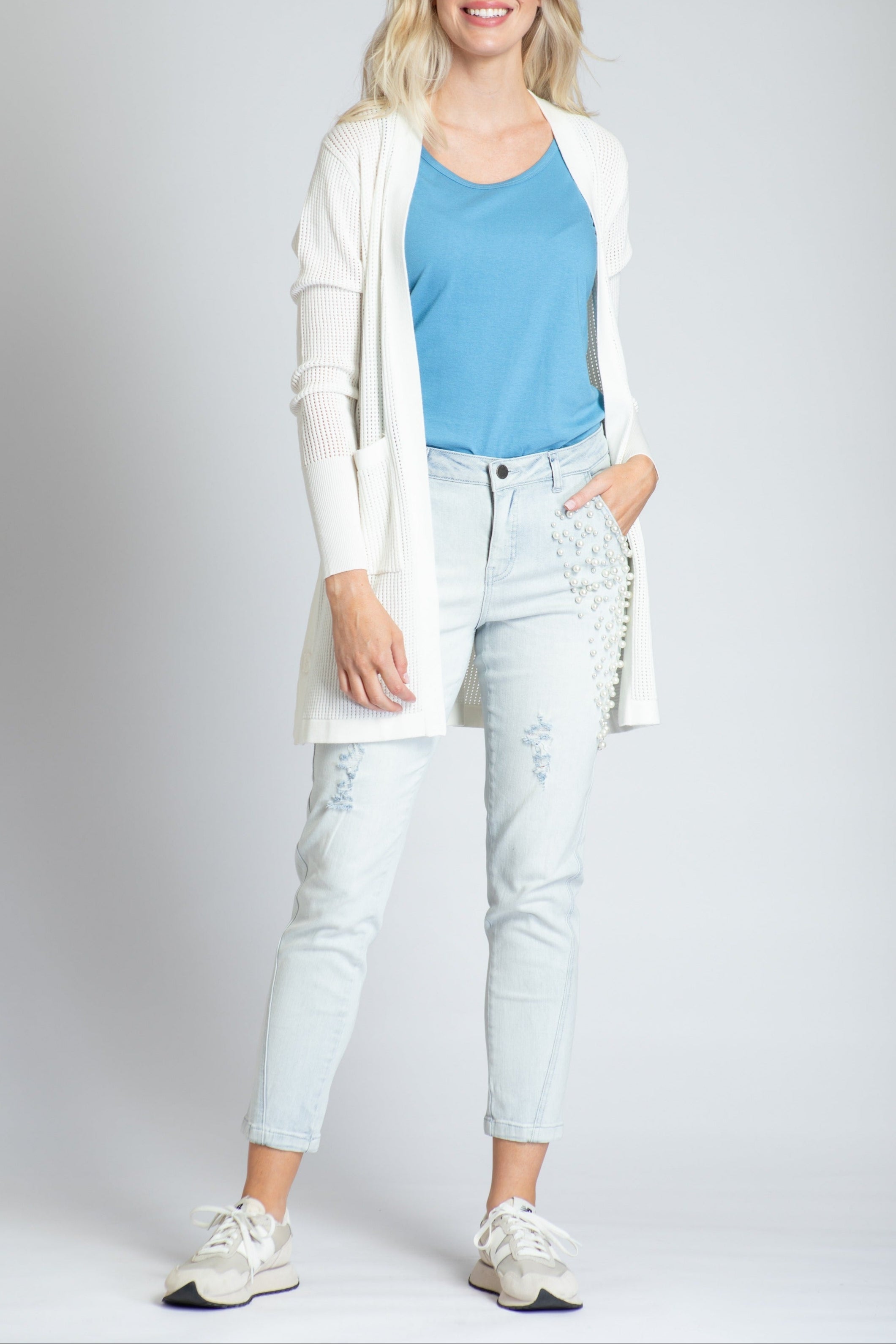 Open Knitted Side Button Cardigan – APNY