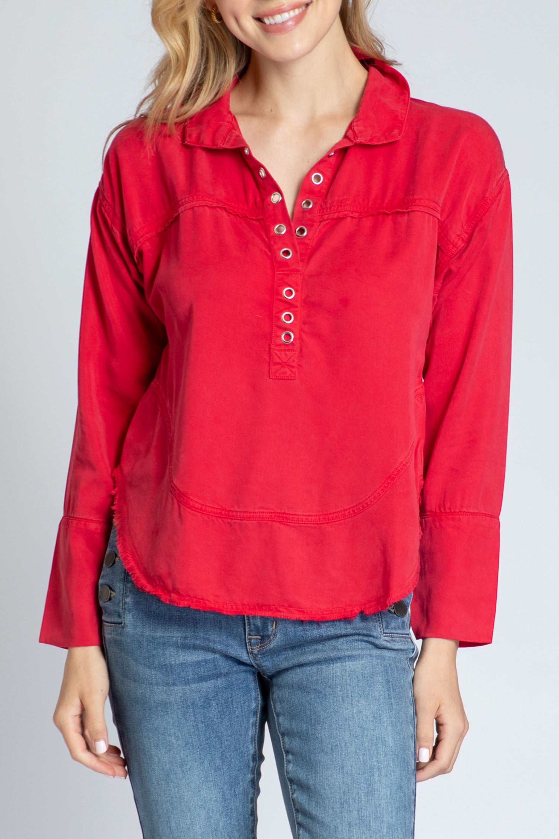  Henley P/O With Grommet Detail