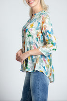  Desert Dyes Watercolor Print - V-neck With Tassel