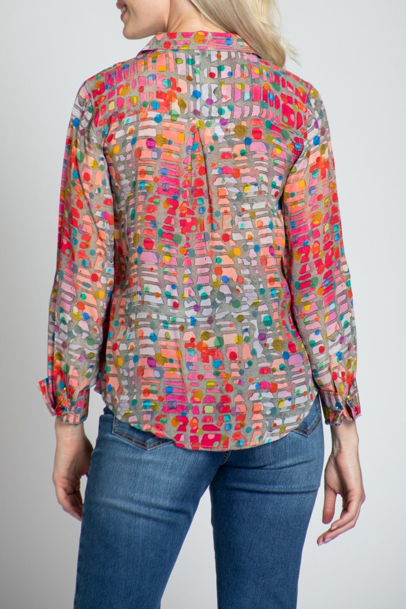 Colour Theory Confetti Print - Button-up With Roll-up Sleeve