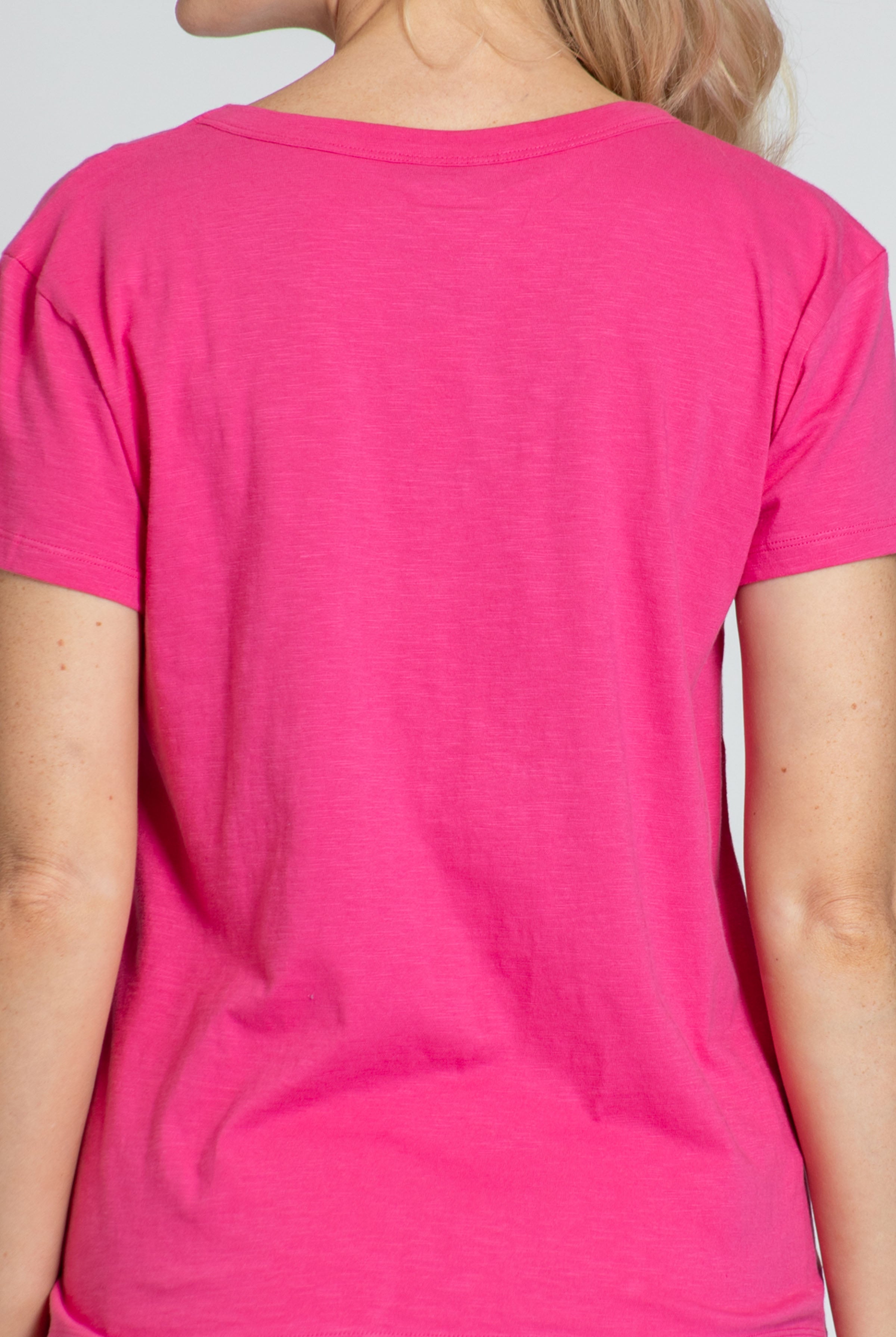 Short Sleeve V-Neck Pink Back-2 APNY