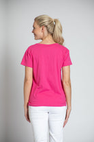 Short Sleeve V-Neck Pink Back APNY
