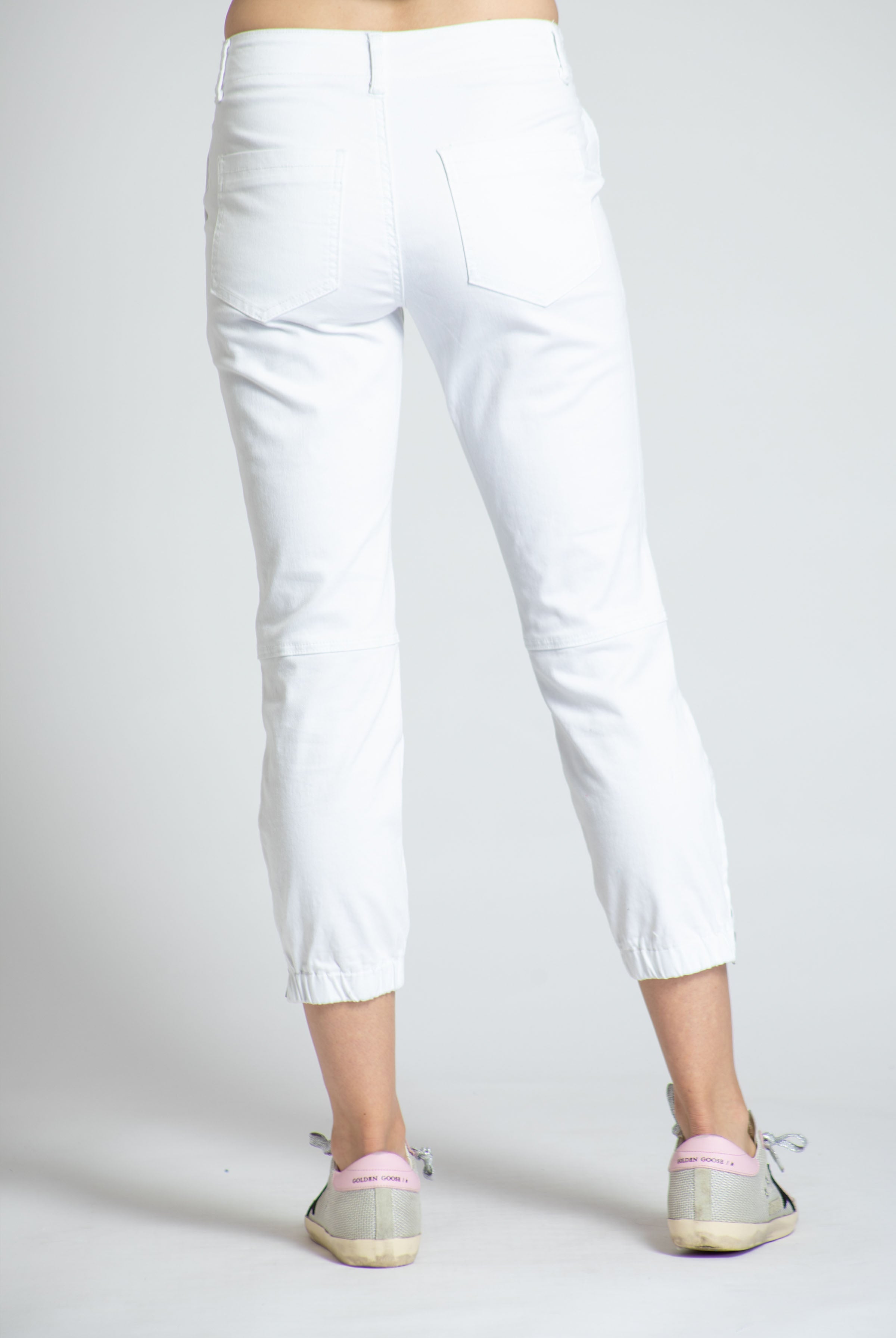 Crop Military Jogger - White