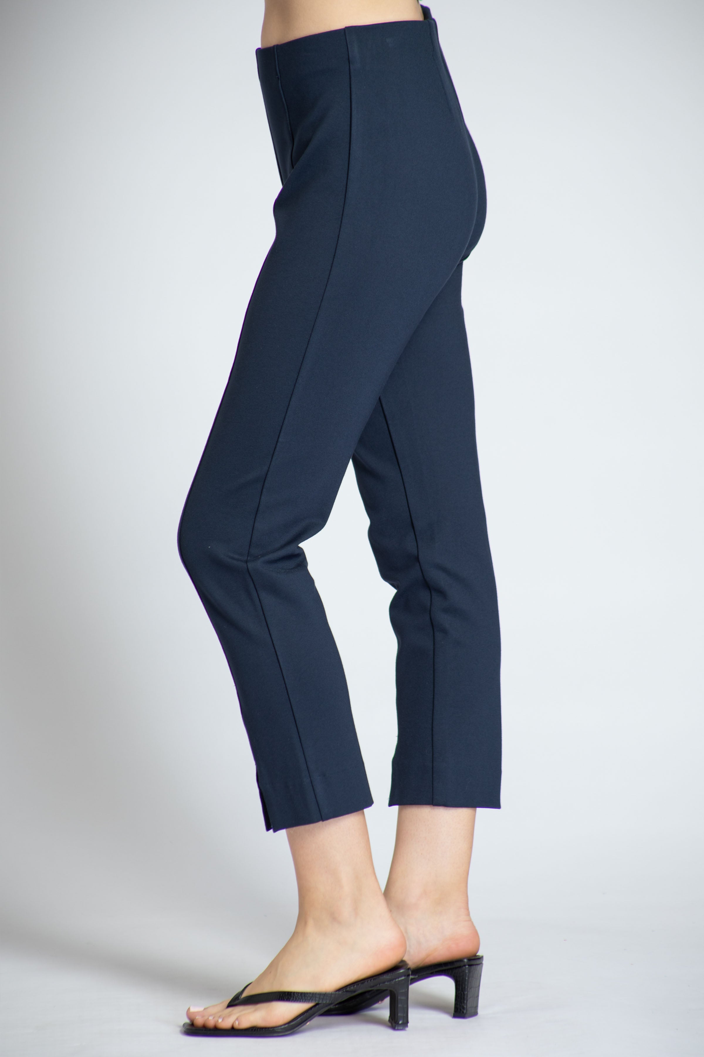 Split Hem Pull-On Crop Slim Pants