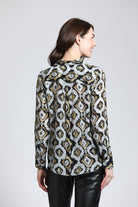 Silver & Gold Ikat - Button Up With Roll Up Sleeve | Back side