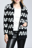  Cozy Coat with Squiggle Lines | front side