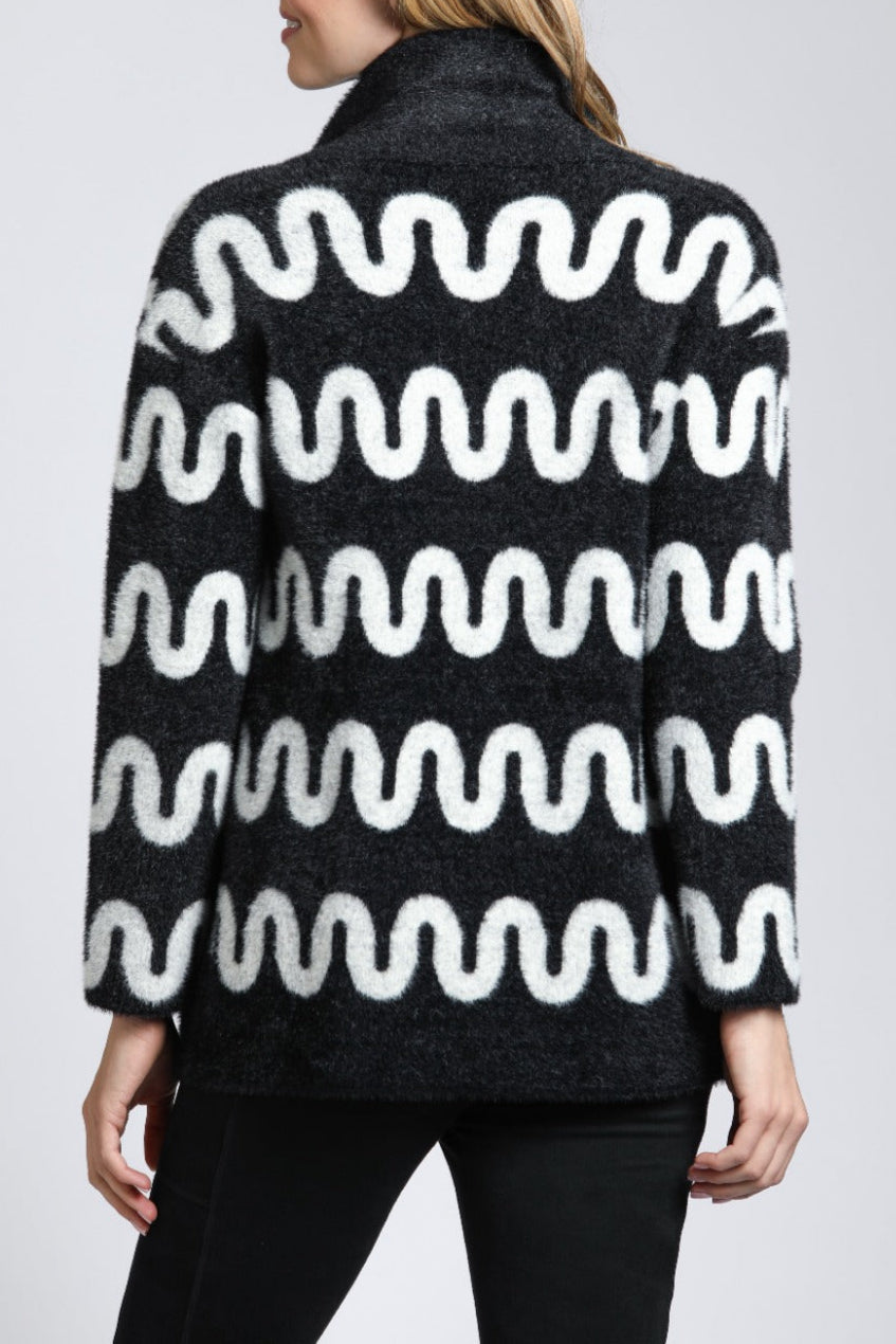 Cozy Coat with Squiggle Lines | back side